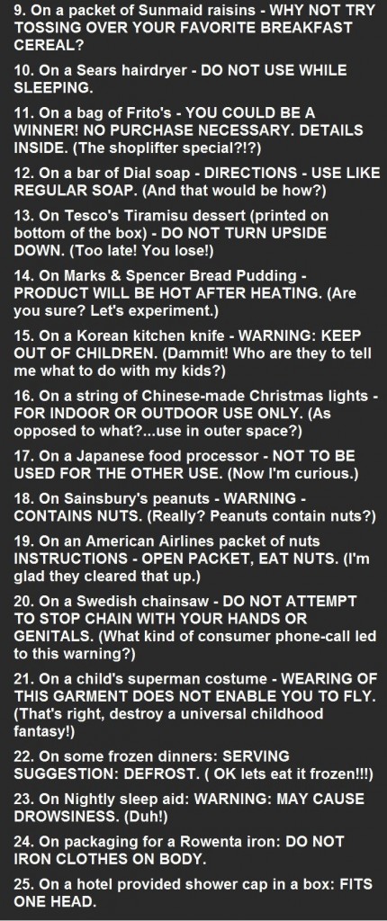 25 Actual Label Instructions Found On Products. Is #11 Serious ...