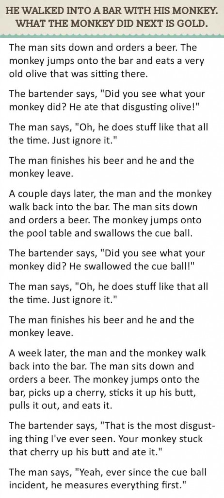 He Walked Into A Bar With His Monkey. What The Monkey Did Next Is Gold ...